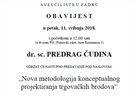 Nastupno predavanje - dr. sc. Predrag Čudina