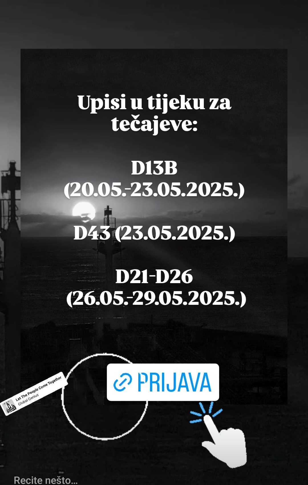 Prijave u tijeku za tečaje D43, D13B, D21- D26