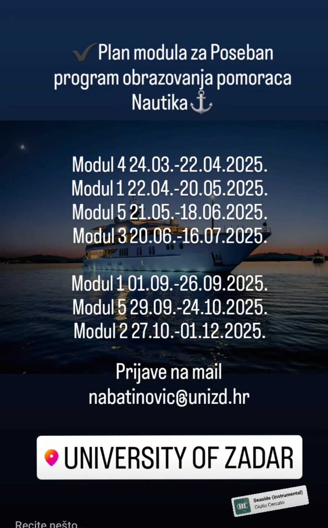 Plan modula za Nautiku 2025